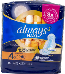 Maxi 100% Leak Free Comfort Pads 16 ct