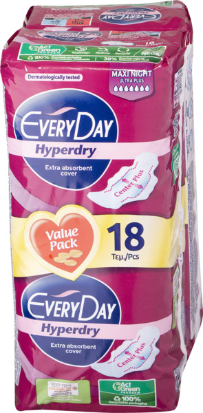 תחבושות מקסי נייט 18 יח מארז EVERY DAY