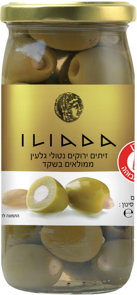 זיתים ירוקים נטולי גלעין ממולאים בשקד