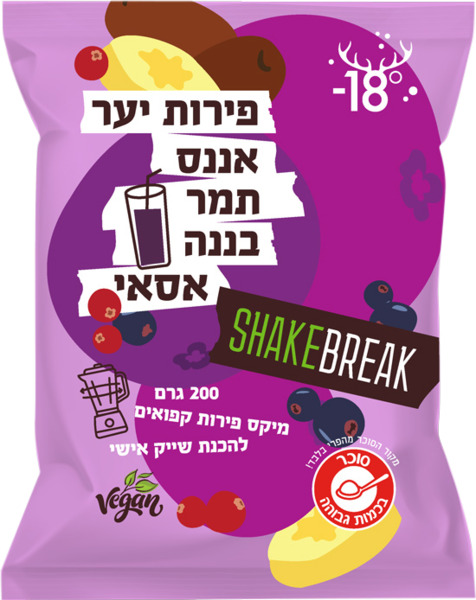 שייק אננס בננה תמר אסאי אורגני 200 גרם