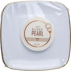 Gilded Pearl 7.25" Square Plates 40 ct