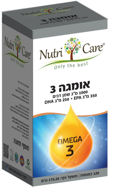 נוטריקר אומגה 3 - 1000 מג 120 כמוסות