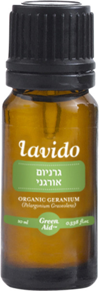 שמן אתרי גרניום אורגני 10 מ`ל לבידו
