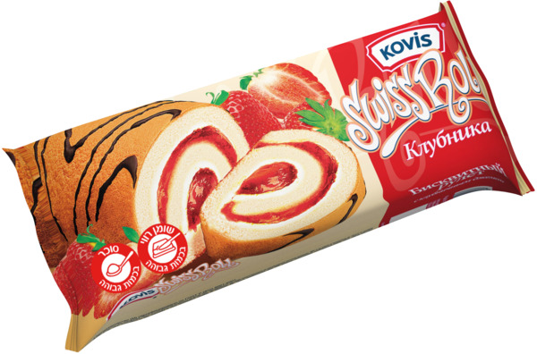 רולדה במילוי קרם וניל ותות סויס רול 175ג