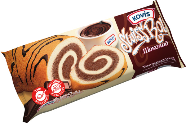 רולדה במילוי קרם שוקולד סויס רול 175 גר