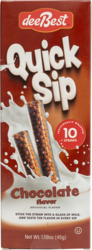Quick Sip Chocolate Flavor Straws 10 ct