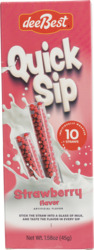 Quick Sip Strawberry Flavor Straws 10 ct