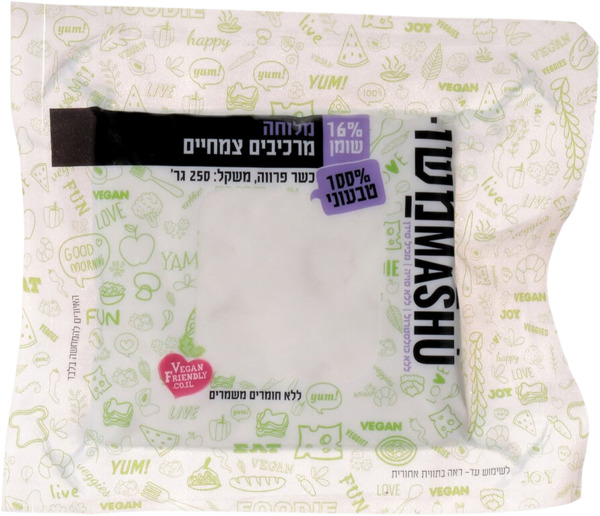 תחליף גבינה מלוחה 16% טבעוני 250 גר` משו - מידע תזונתי