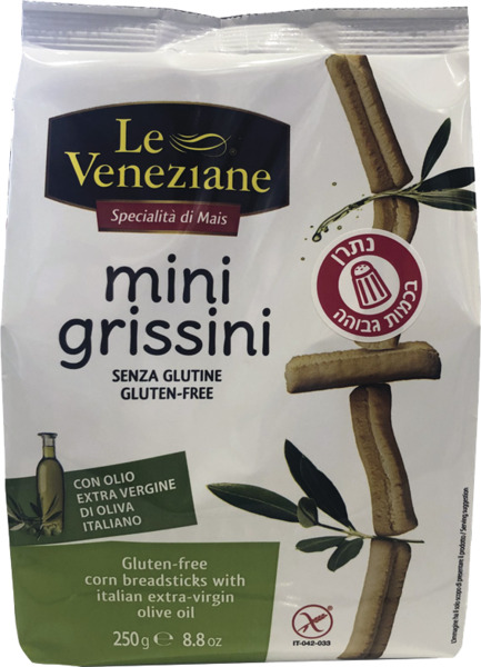 מיני גריסיני ל.גלוטן עם שמן זית 250 גרם