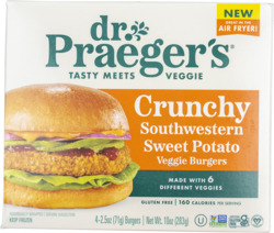 Crunchy Southwestern Sweet Potato Veggie Burgers 4 ct