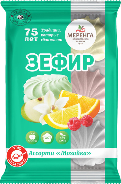 זפיר מוזאיקה ממתק מוקצף בטעם וניל ופירות