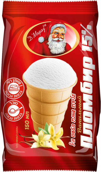 גלידת שמנת Moroz15% בטעם וניל בגביע 80 ג