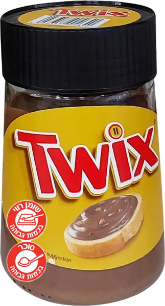 ממרח טוויקס ממרח בטעם שוקולד וקרמל עם חתיכות עוגיות