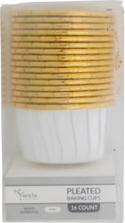 White Paper & Foil Pleated Baking Cups 16 ct