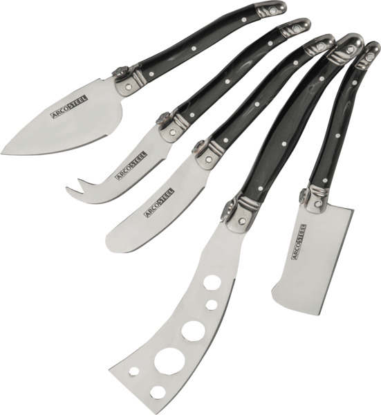 סט גבינות 5 חלקים ידית שחורה - ARCOSTEEL