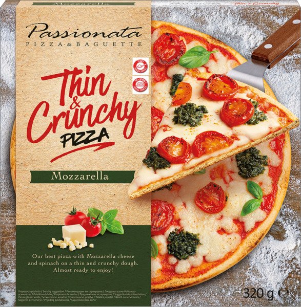 פיצה קפואה מוצרלה 330 גרם passionata