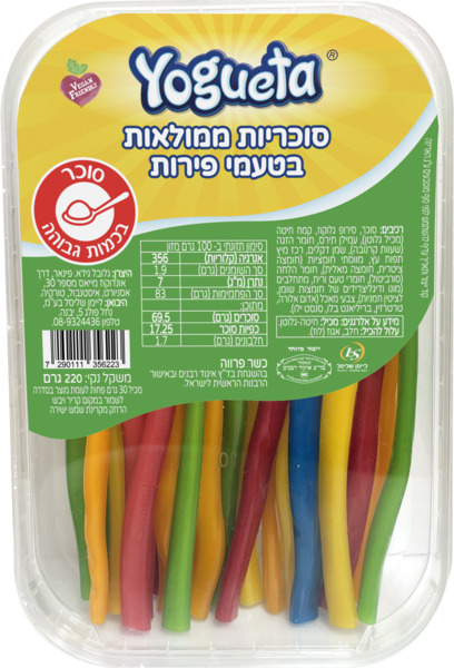 יוגטה מקלות ממולאות מוברקות פירות 220 גרם
