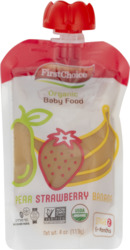 Organic Baby Food with Pear Strawberry Banana