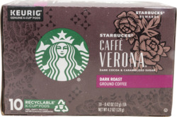 Starbucks Caffe Verona Dark Roast Ground Coffee K-cups 10 ct