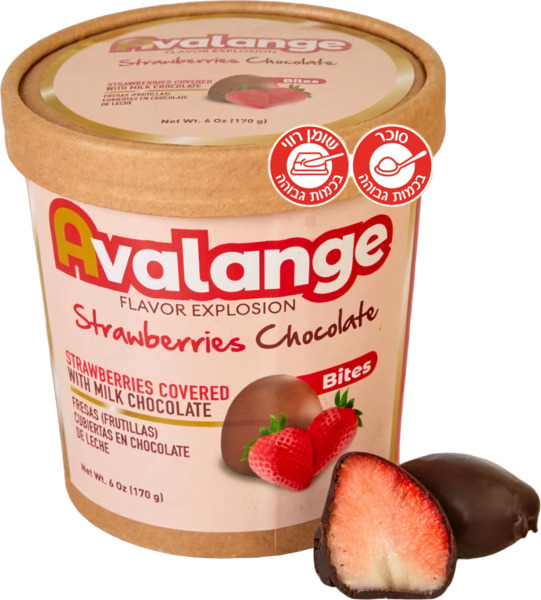 אוולאנג תות קפוא מצופה שוקולד חלב 170 גר