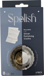 Reusable Lite Silver Polishing Cloths 6ct