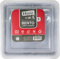 52oz Square Microwavable Containers 4 ct