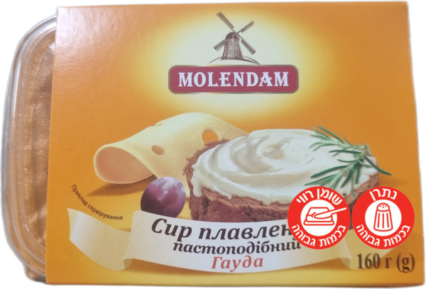 גבינה מותכת למריחה 160 גרם 16% GAUDA