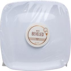 10" White Beveled Dinner Plates 40 ct [Kfp]