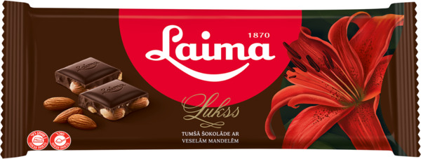 שוקולד מריר עם שקדים 190 גר LAIMA