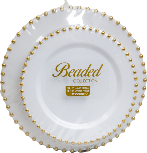 Combo White/Gold 7" & 10" Plates 32 ct 2