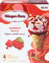 Summer Berry Belgian Waffle Cones 4 ct