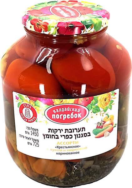תערובת ירקות בסגנון כפרי בחומץ