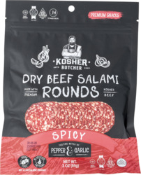 Kosher Butcher Dry Beef Salami Rounds Spicy 3Z