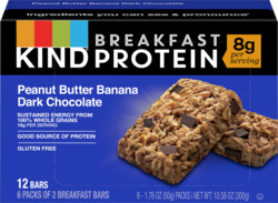 Peanut Butter Banana Dark Chocolate Bars 6 ct