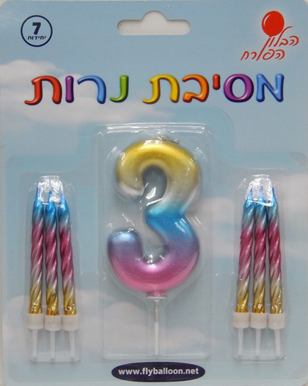 נר אומברה ספרה 3 + 6 נרות ספירלה