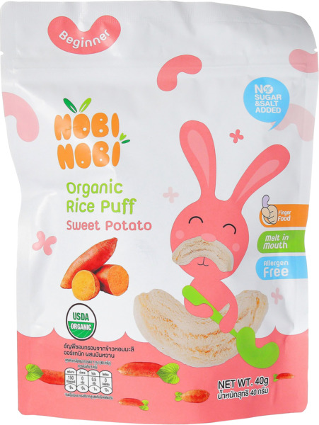 חטיף אורז אורגני בטעם בטטה ללא גלוטן 40 גרם NOBI NOBI