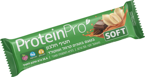 חטיף חלבון בטעם בוטנים קרמל ושוקולד