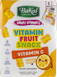 Vitamin C Orange Flavor Fruit Snack Packets 6 ct