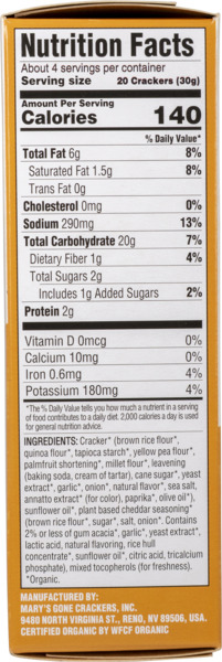 Organic Plant Based Cheddar Flavor Crackers 2