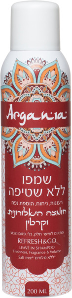 ARGANIA שמפו ללא שטיפה בתוספת חומצה 200 מל'