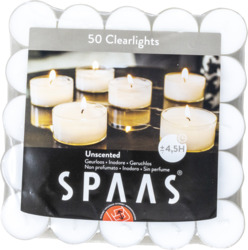 Spaas Tealights 4.5 Hr Clear