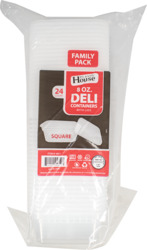 8 oz Deli Square Containers w/ Lid 24 ct