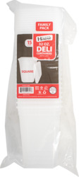 32 oz Square Plastic Containers w/ Lid 15 ct