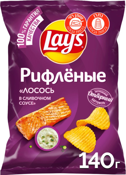 חטיפי תפוח אדמה בטעם סלמון ברוטב שמנת 140גרםLAYS