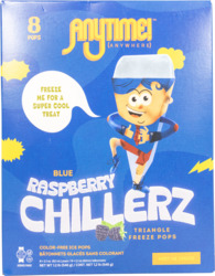 Blue Raspberry Flavored Chillerz  Freeze Pops 8 ct