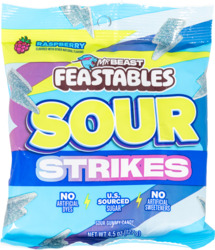 Feastables Blue Raspberry Flavor Sour Strikes Gummies