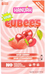 Sour Cherry & Sour Strawberry Flavor Fruit Cubees w/ Real Fruit