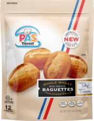 Mini French Whole Wheat Baguettes Par-Baked Rolls 12 ct