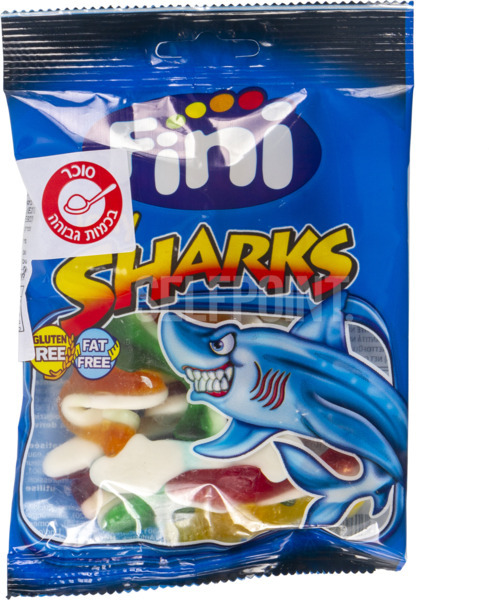 סוכריות גומי וגומי קצף בצורת כרישים